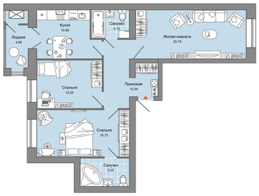 Квартира 83 м², 3-комнатная - изображение 1