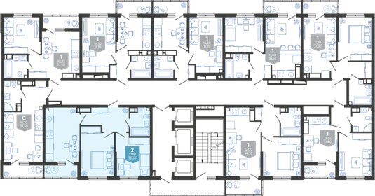 55,3 м², 2-комнатная квартира 6 280 000 ₽ - изображение 75