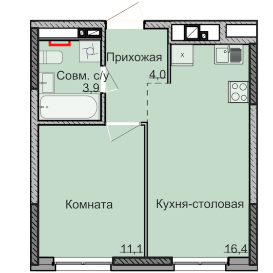 35,4 м², 1-комнатная квартира 4 019 000 ₽ - изображение 84