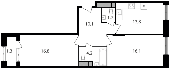 64,1 м², 2-комнатная квартира 18 659 510 ₽ - изображение 26