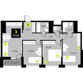 78,9 м², 3-комнатная квартира 10 100 000 ₽ - изображение 52