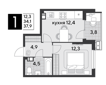 34 м², 1-комнатная квартира 4 900 000 ₽ - изображение 14