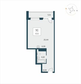 Квартира 46,9 м², студия - изображение 1