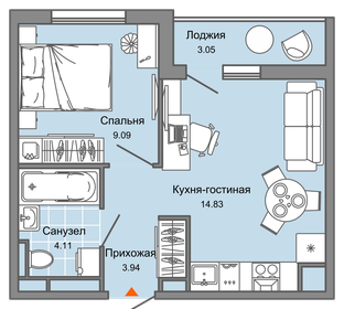 34 м², 2-комнатная квартира 3 373 450 ₽ - изображение 1
