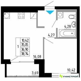 Квартира 36,9 м², 1-комнатная - изображение 1