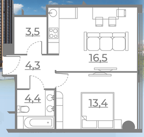 60 м², 2-комнатные апартаменты 19 900 000 ₽ - изображение 128