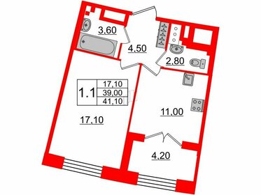 40,1 м², 1-комнатная квартира 17 455 000 ₽ - изображение 125