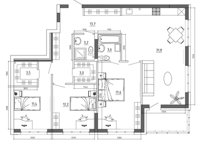 Квартира 109,5 м², студия - изображение 1