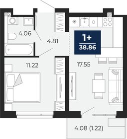 Квартира 38,9 м², 1-комнатная - изображение 1