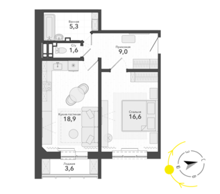 59,4 м², 3-комнатная квартира 5 799 000 ₽ - изображение 39