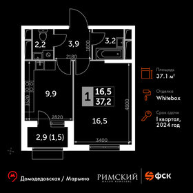 Квартира 37,1 м², 1-комнатная - изображение 1