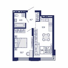 Квартира 40,3 м², 1-комнатная - изображение 2