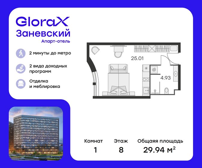 29,9 м², апартаменты-студия 7 959 999 ₽ - изображение 19