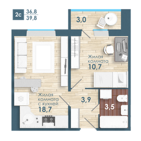 46,7 м², 2-комнатная квартира 5 030 000 ₽ - изображение 29