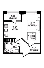 31,7 м², 1-комнатная квартира 4 960 000 ₽ - изображение 17