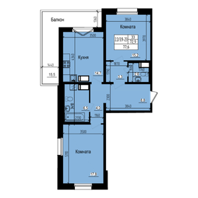 Квартира 77,6 м², 2-комнатная - изображение 1
