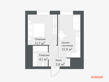 32,3 м², 1-комнатная квартира 4 680 000 ₽ - изображение 4