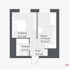 Квартира 32,3 м², 1-комнатная - изображение 4