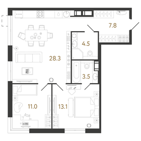 75,2 м², 2-комнатная квартира 23 100 000 ₽ - изображение 82