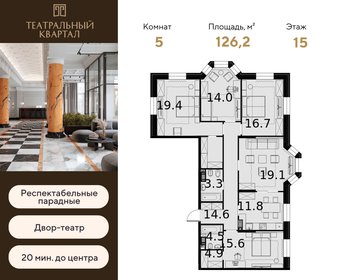 Квартира 126,2 м², 5-комнатная - изображение 1