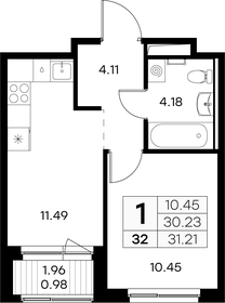 Квартира 31,2 м², 1-комнатная - изображение 1