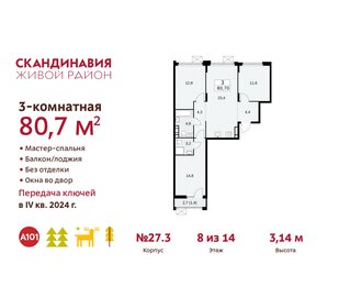 100,4 м², 3-комнатная квартира 22 500 000 ₽ - изображение 117