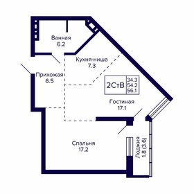 56,5 м², 2-комнатная квартира 8 870 500 ₽ - изображение 82