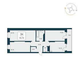 Квартира 95,8 м², 3-комнатная - изображение 1