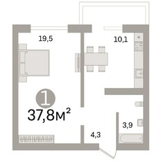 Квартира 37,8 м², 1-комнатная - изображение 2