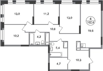 112,5 м², 4-комнатная квартира 23 611 374 ₽ - изображение 17