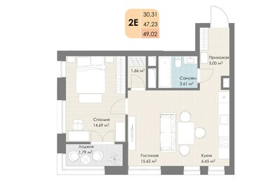 49 м², 2-комнатная квартира 10 798 370 ₽ - изображение 50