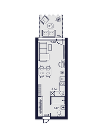 Квартира 33,7 м², 1-комнатные - изображение 1