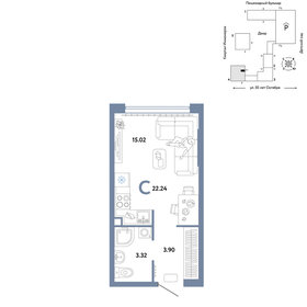 22,3 м², квартира-студия 3 400 000 ₽ - изображение 137