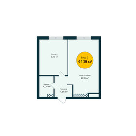 48,5 м², 2-комнатная квартира 5 771 360 ₽ - изображение 15
