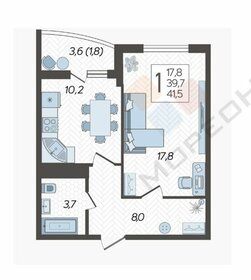41,6 м², 1-комнатная квартира 5 000 000 ₽ - изображение 28
