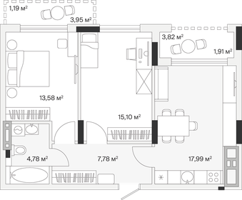 Квартира 62,6 м², 2-комнатная - изображение 1