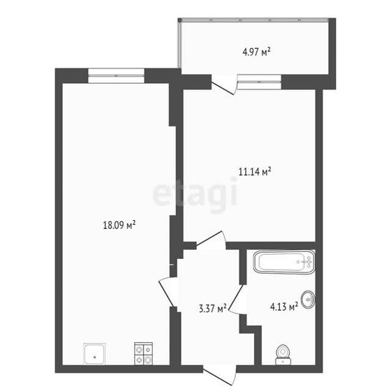 42 м², 1-комнатная квартира 5 700 000 ₽ - изображение 1