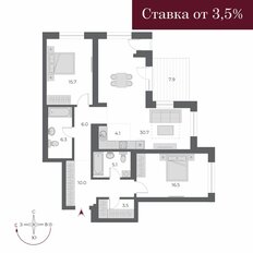 Квартира 105,8 м², 3-комнатная - изображение 2