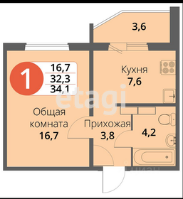 35,1 м², 1-комнатная квартира 2 840 000 ₽ - изображение 31