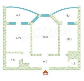 Квартира 70 м², 2-комнатная - изображение 5