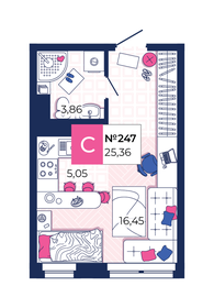 Квартира 25,4 м², студия - изображение 1