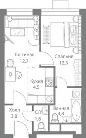 Квартира 39,9 м², 2-комнатная - изображение 1