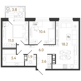 71 м², 2-комнатная квартира 20 660 000 ₽ - изображение 79