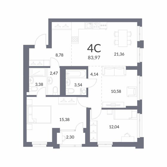 82,8 м², 4-комнатная квартира 18 500 000 ₽ - изображение 1