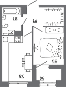 Квартира 36,9 м², 1-комнатная - изображение 1