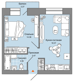 Квартира 41 м², 2-комнатная - изображение 1