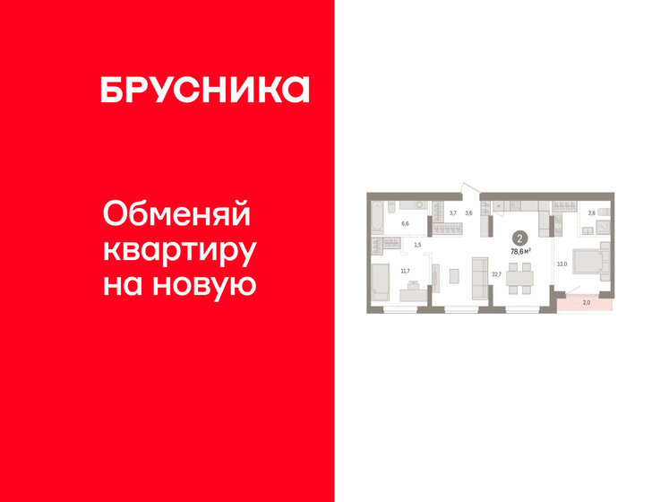 35 м², 1-комнатная квартира 4 800 000 ₽ - изображение 80
