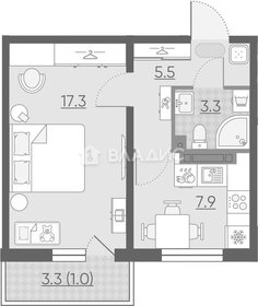 Квартира 33,5 м², 1-комнатная - изображение 1