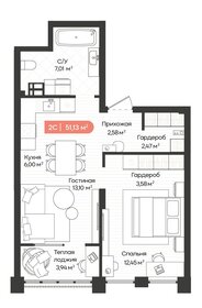 51,1 м², 2-комнатная квартира 7 570 000 ₽ - изображение 24