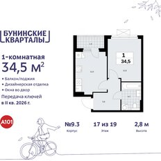 Квартира 34,5 м², 1-комнатная - изображение 3